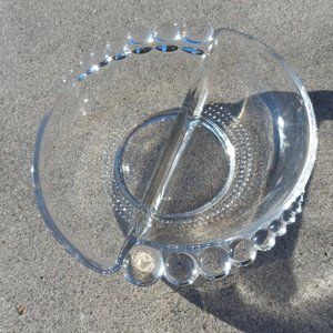 Duncan Miller Teardrop Clear Divided Nut / Trinket Dish 6" 1936-1955